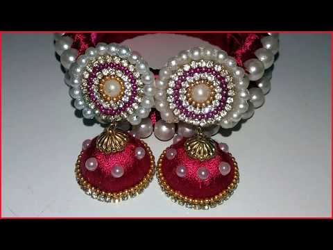 how to make jhumka earrings with mothi