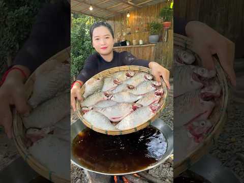 Cooking deep fried fish recipe and eat  #cooking #food #delicious #cookrecipe