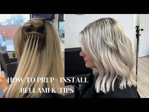 HOW TO PREP + INSTALL K-TIP EXTENSIONS | BELLAMI K-TIPS, ASH BLONDE BALAYAGE + HAIR EXTENSIONS