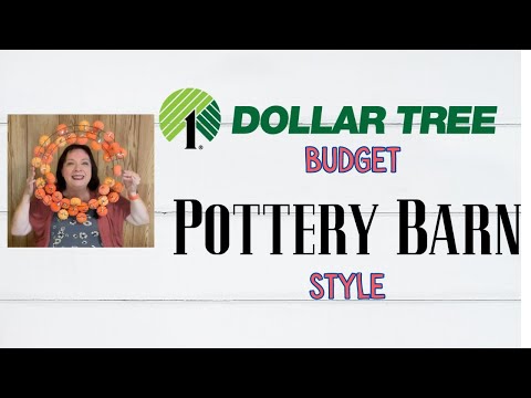 Cheap Pottery Barn Pumpkin Wreath Dupe with Dollar Tree Items