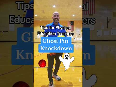 Ghost Pin Knockdown! 👻  Halloween Rolling Challenge! #physicaleducation #physed #pe #shorts