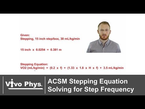 ACSM Stepping Equation Solving for Step Frequency