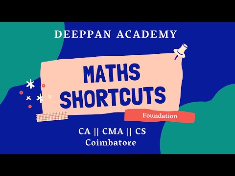 Business Mathematics - Shortcut 5 - CA || CMA Foundation