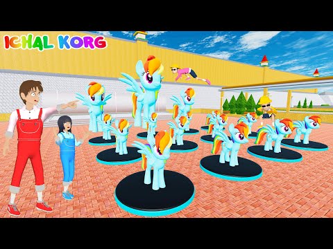 Yuta Mio Cari Rainbow Dash 🌈 Rainbow Dash Raksasa Kehilangan Pasukannya 😱 Sakura School Simulator