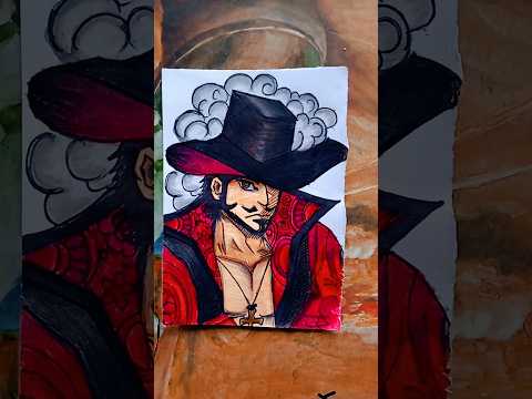 Drawing Dracule Mihawk🔥🤯। From Onepiece🥶। #anime #art #mihawk #shanks #shorts  #onepiece