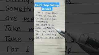 Lyrics of Can't help falling in love 💕 by Elvis Presley #shorts