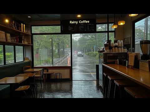 Let the Gentle Rain and Quiet Atmosphere by a Café Transport You to Serenity - Rainy Day Ambience