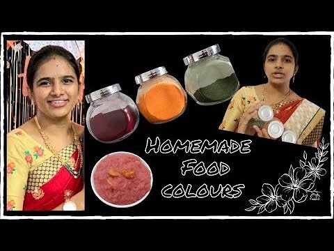 100% natural homemade food colours in telugu || How to make homemade food colours || Food colours