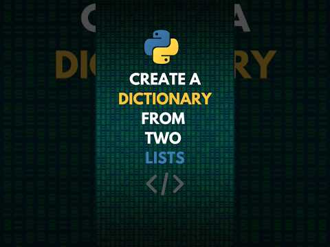 How To Create A Dictionary From Two Lists In Python  1-Minute Guide #pythontips #python #learnpython