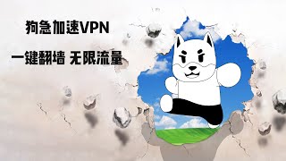 狗急加速VPN：一键翻墙，无限流量，安卓苹果手机都能用，超清视频秒开！