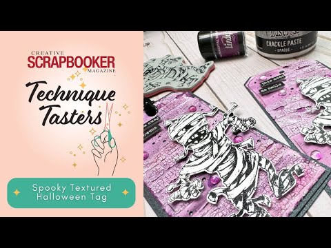 Spooky Textured Halloween Tag - Pigment Powders - Technique Tasters #361