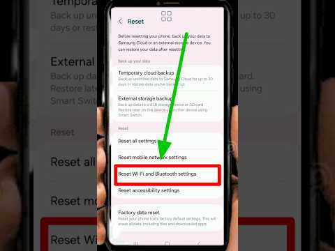 How to Reset WiFi and Bluetooth Settings in Samsung Galaxy #shorts