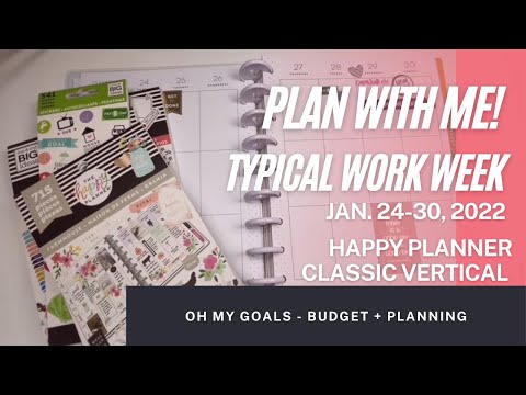 PLAN WITH ME - Jan 24-30 In My HAPPY PLANNER CLASSIC VERTICAL | Typical Work Week | Budget Channel