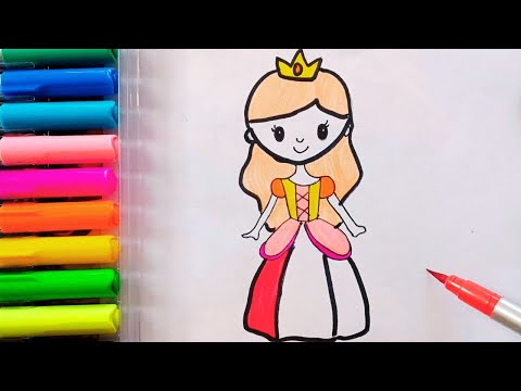 Drawing and Painting  Beautiful Princess  for Kids & Toddlers | Simple Drawing, Coloring #drawing