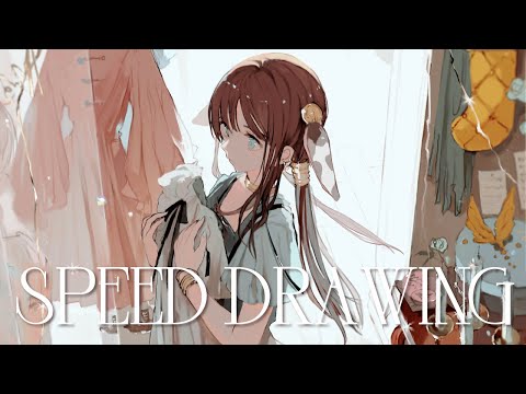 イラストメイキング - No.1723 / 約280倍速 字幕解説＆レイヤー☽  speed painting