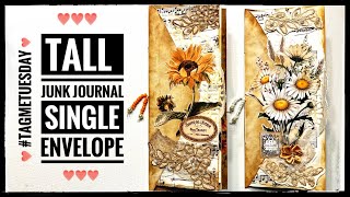 Tall Junk Journal Using A Single Envelope #tagmetuesday