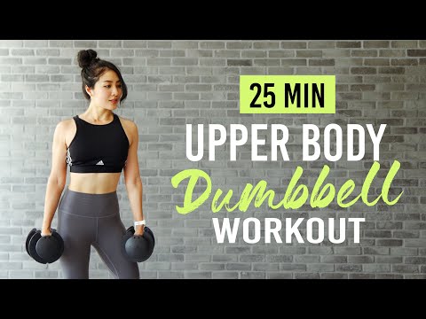 25 min at-home FULL UPPER BODY Workout  (Tone& strengthen with dumbbells)