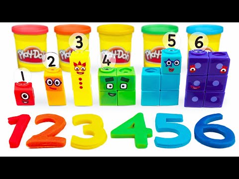 Numberblocks DIY Mathlink Cubes & Play Doh Activity | Learn Counting & Colors | Preschool Kids Video