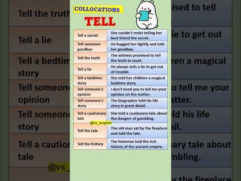 English Collocations with "TELL" #collocations #collocation #english #tell #shorts VS ENGLISH