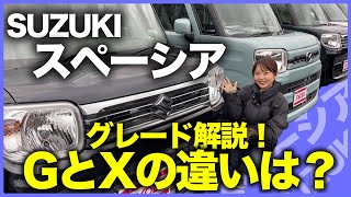 【グレード解説】大人気SUZUKIスペーシア！シンプルだけど可愛らしいデザインが人気！なんと室内高は141cm？！使い勝手も抜群の一台！あなたにぴったりのグレードはどれ？