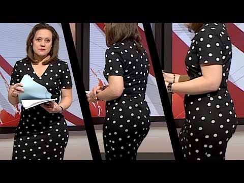 Sally Bundock | Tight Black Polka Dot Dress!