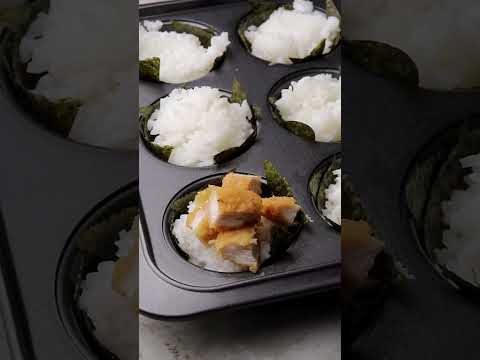 Kaarage chicken sushi cups #trending #snacks #lunchboxrecipe