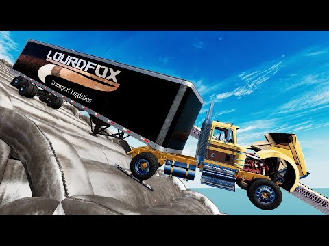 Trucks VS Giant Pipe Stairs Challenge Driver #3 BeamNg Drive