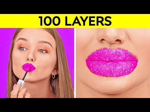 100 LAYERS CHALLENGE || Giant VS Tiny Things For 24 Hours by 123 GO! Planet