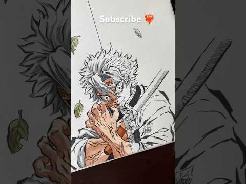 Drawing sanemi shinzugawa /demon slayer ✍🏻❤️‍🔥 manga vs anime #short