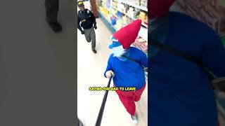 Papa Smurf Runs Wild in the Mall! 😂 Funny Chase with Security & Police! #shorts