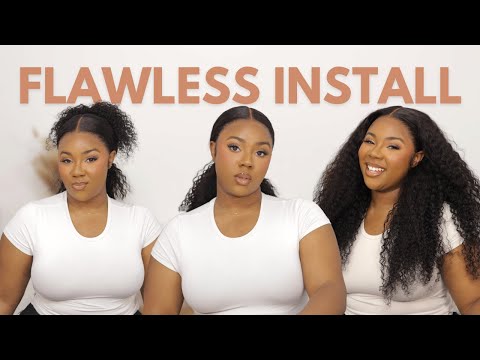 STEP-BY-STEP FLAWLESS INSTALL | BOMB CURLY HD LACE FRONTAL WIG + INSTALL HACK FT WEST KISS HAIR