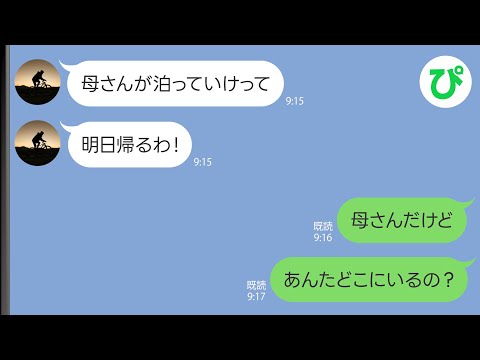 【LINE】実家に帰省中の夫「母さんがもう1泊していけって！」→しかし私は義母と一緒にいて…ｗｗ【スカッと修羅場】