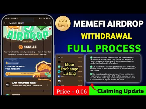 MemeFi Token OKX Claiming Full Process | MemeFi Airdrop Claim | MemeFi OKX Wallet Claim Fees | Price