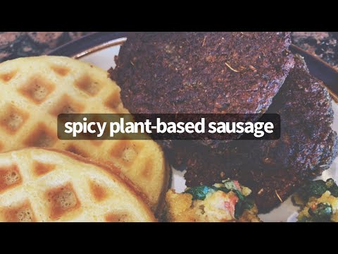 spicy vegan sausage patties // 100% plant-based