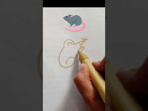 Draw a little mouse with few simple numbers #simpledrawing  #draw #mouserat