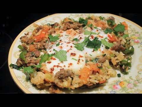 Dan Websters Arroz con Huevos w/ Sausage ~ Breakfast Rice Stir Fry