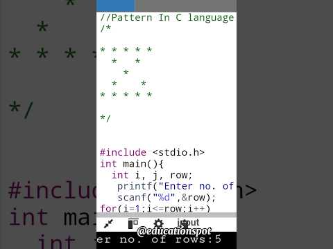 Pattern in C|C language tutorial #cpattern #coding #cs #shorts