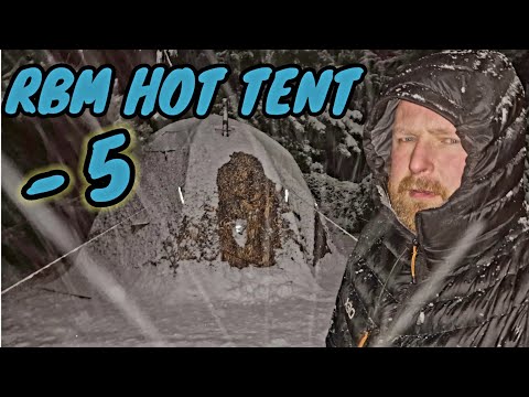 -5 Degrees hot tent camping in my RBM UP-2 OUTDOORS HOT TENT.