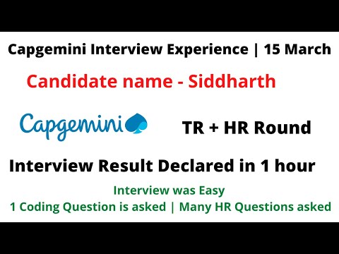 Latest  Capgemini Interview Experience | 15th March | Slot 1 PM | Latest Capgemini Interview