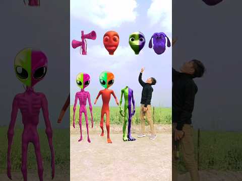 Purple+green alien, red dame tu cosita, pink siren & cute brothers - head matching game 😄 trending