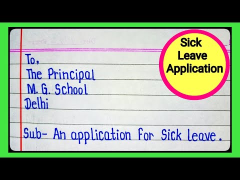 Sick leave application to principal/Write sick leave application to the principal l