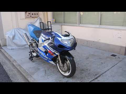 【948】GSX-R600 エンジン｛セル一発始動OK、アイドリング良好、オイル漏れ無し、異音無、シフトギア6速良好（逆シフト）、電装ライト類全般レーサー仕様の為、点灯せず｝ 車輛は、こんな感じです。