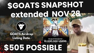 $GOATS SNAPSHOT ON NOVEMBER 28 BY 9 AM NIGERIAN TIME