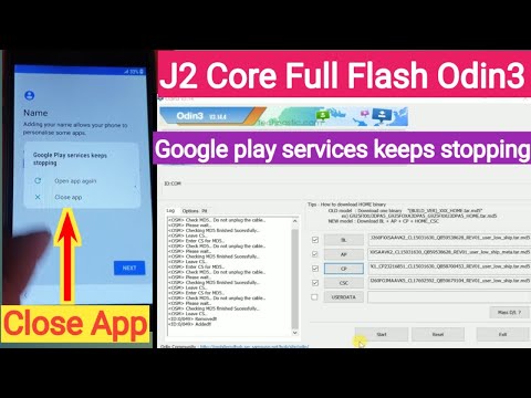 Samsung J2 Core (J260F) Fix "Close Apps"Full Flash with Odin 3 Free Tool | Easy Guide"