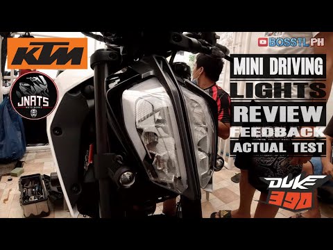 MINI DRIVING LIGHTS on a KTM DUKE 390 || With actual test output video || How effective is it?