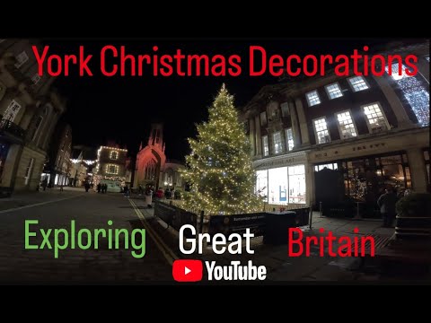 🔝 🎩 🔝 York  Christmas Decorations 2023 Tourist Attractions | Travel Vlog