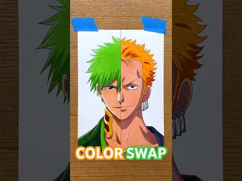 COLOR SWAP Ichigo | Zoro イラストメイキング #ichigo #zoro #bleach #onepiece #roronoazoro #colorswap