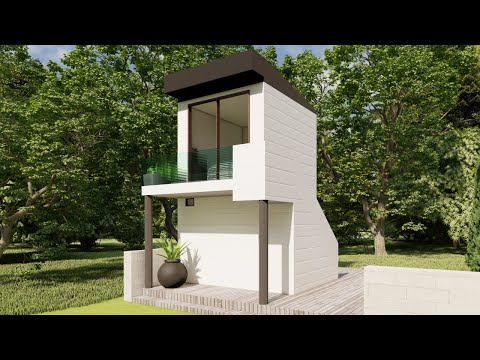 Backyard Tiny House 11.5 m2 (2.5 x 2.5 m) Two Storey, One Bedroom