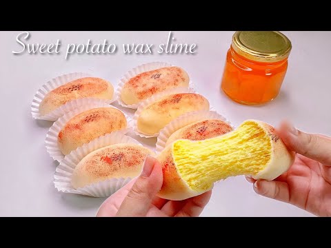 【ASMR】🍠パキパキスライムスイートポテト🍯【音フェチ】Sweet potato wax slime