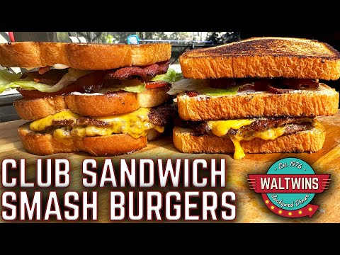 MEET YOUR NEW FAVORITE SMASH BURGER! CLUB SANDWICH SMASH BURGERS ON THE GRIDDLE! EASY RECIPE